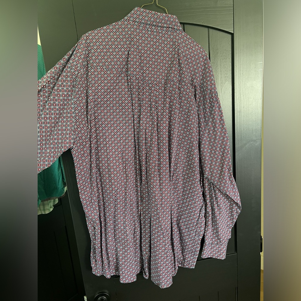 Roper Men's Navy and Red Geometric Shirt - Picture 3 of 3